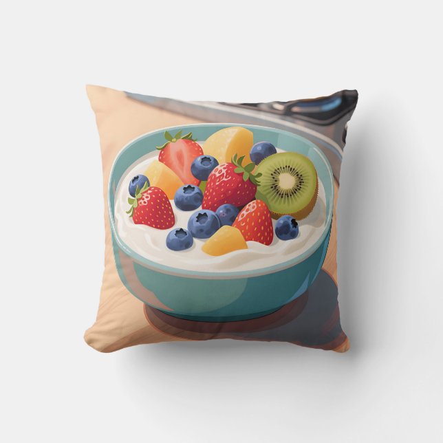 Almofada Tigela de Iogurte com Frutas Frescas (Frente)