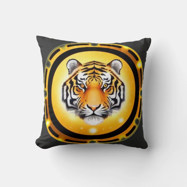 Almofada Tigre Abstrato Ousado (Frente)