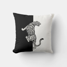 Almofada Tigre Branco Preto