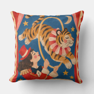 Almofada Tigre de Circo Antigo e Funhaus do Domador