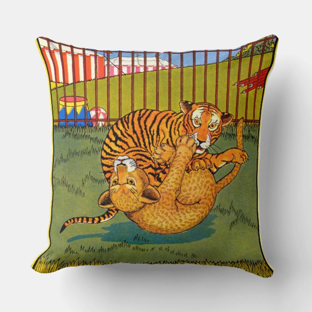 Almofada tigre e luta-leopardo (Frente)