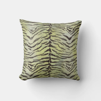 Almofada Tigre Impressão de pele em Limão Chartreuse