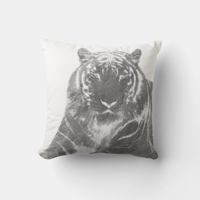 Almofada Tigre Preto e Branco (Frente)