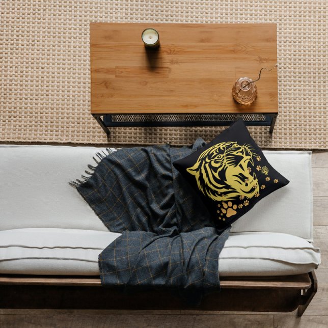 Almofada Tigre Tigre Cabeça - Garras Negras (Criador carregado)