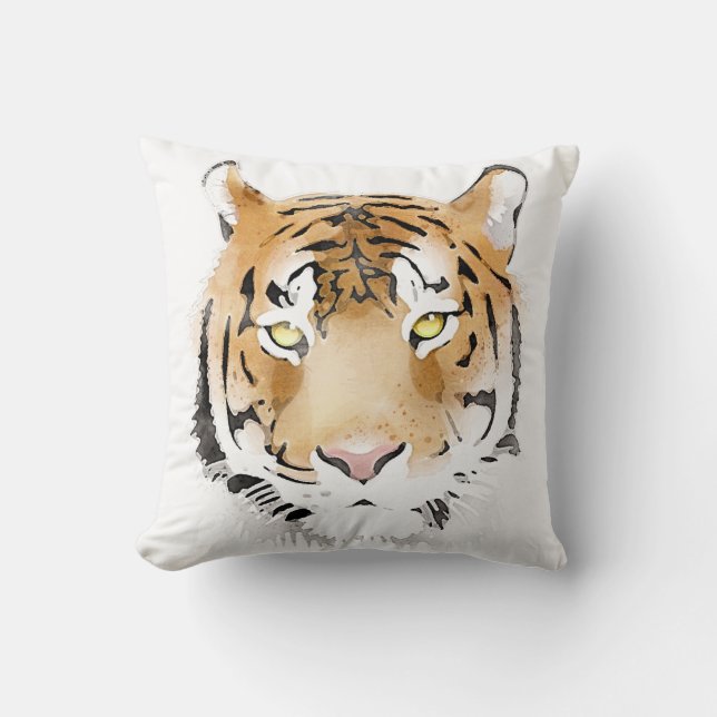 Almofada Tigre Watercolor Grande Gato (Frente)