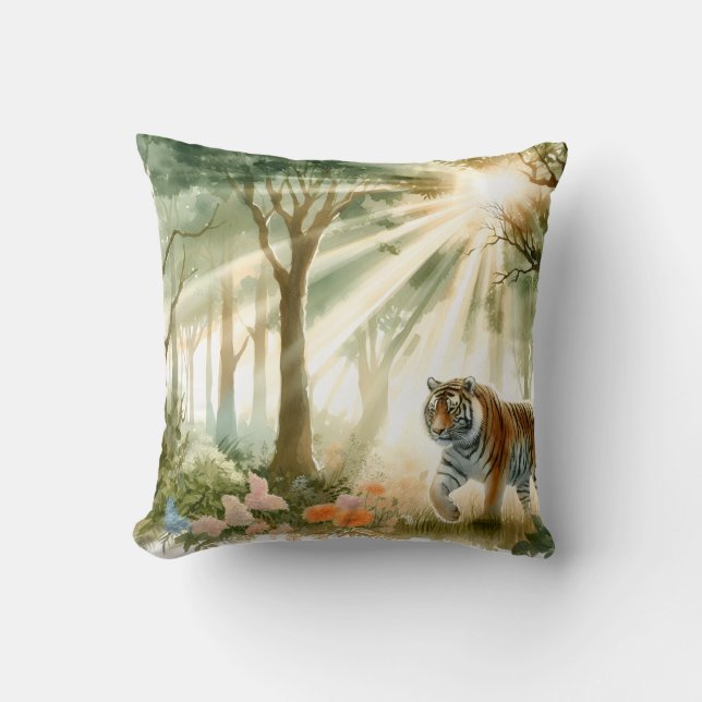 Almofada Tigres de Floresta Densa (Frente)