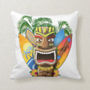 Almofada Tiki havaiano que surfa
