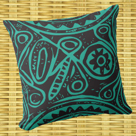 Almofada Tiki Pattern Vintage Melanésio