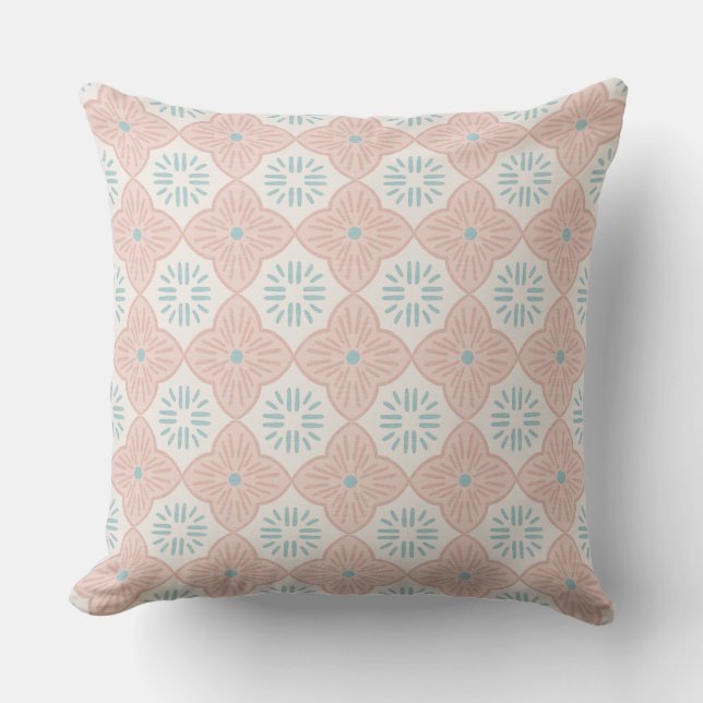 Almofada Tile casablanca graphic in pink pastel pattern (Frente)