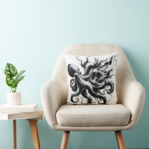 Almofada Tinta Abstrata Fluido Polvo Kraken