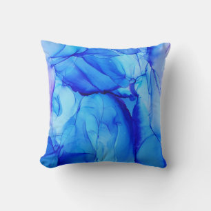 Almofada Tinta abstrato Azul Roxo de Álcool