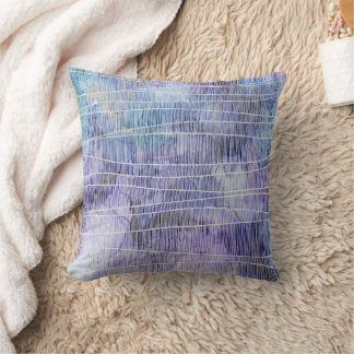 Almofada Tinta Alcoólica Lavanda Abstrata com Linhas Finas