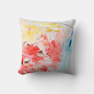 Almofada tinta colorida a óleo em tinta de canvas, pincel,d