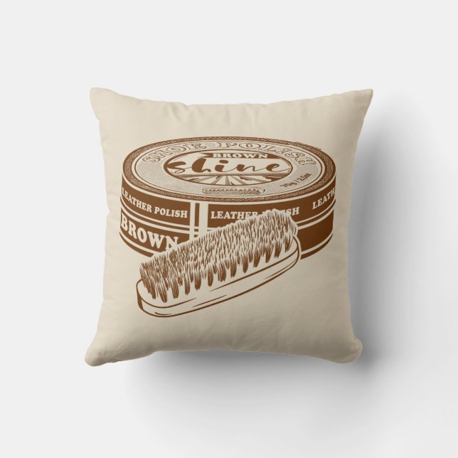 Almofada Tinta de cor calçado castanha (Verso)