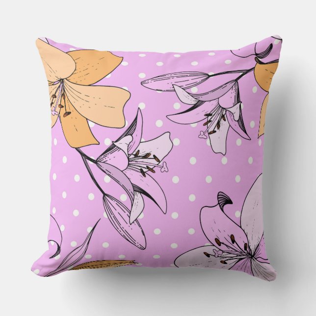 Almofada Tinta floral fofinha fina e vírgula fina (Frente)