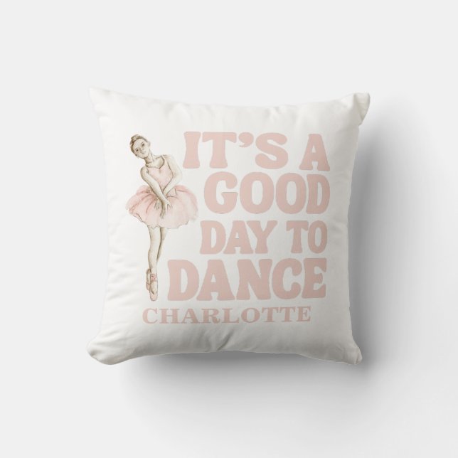 Almofada Tiny Dancer Ballerina Pink Blush Girls Birthday (Frente)