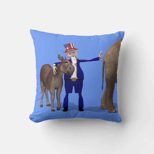 Almofada Tio Sam ama Donkeys (Frente)