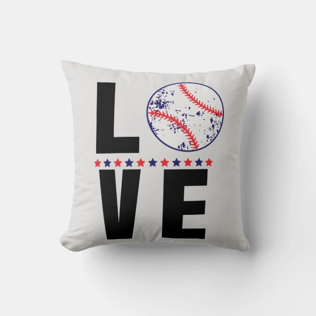 Almofada Tipografia de Amor de Beisebol (Frente)