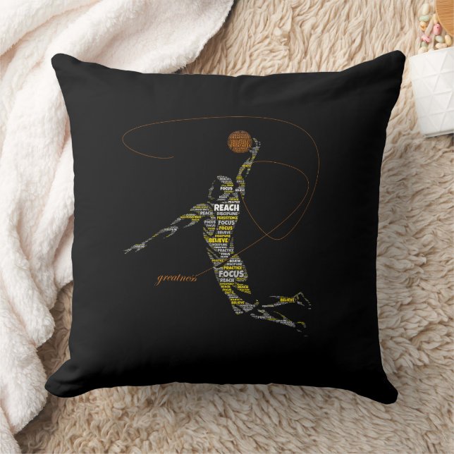 Almofada Tipografia de Basquete da Grandeza (Cobertor)