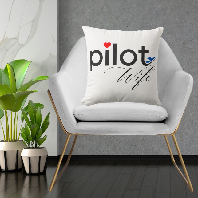 Almofada Tipografia de Esposa de Piloto, Simples, Presente  (Criador carregado)