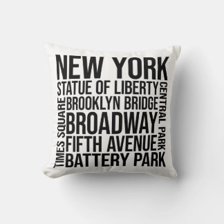 Almofada Tipografia de Marcas de Terra de Nova York - Arte 