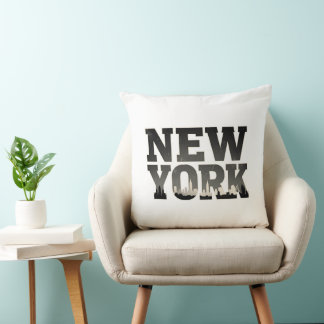 Almofada Tipografia de Nova York com skyline 