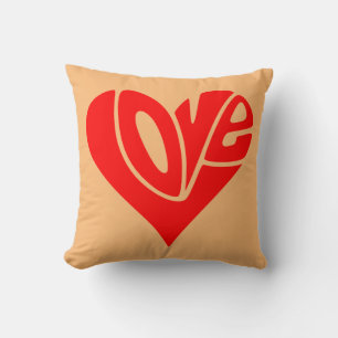 Almofada Tipografia do Amor em Forma de Coração
