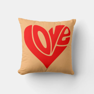 Almofada Tipografia do Amor em Forma de Coração