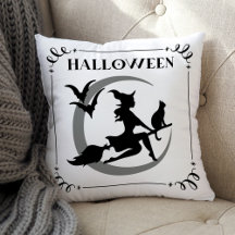Tipografia Mágica de Voo de Bruxa no Halloween
