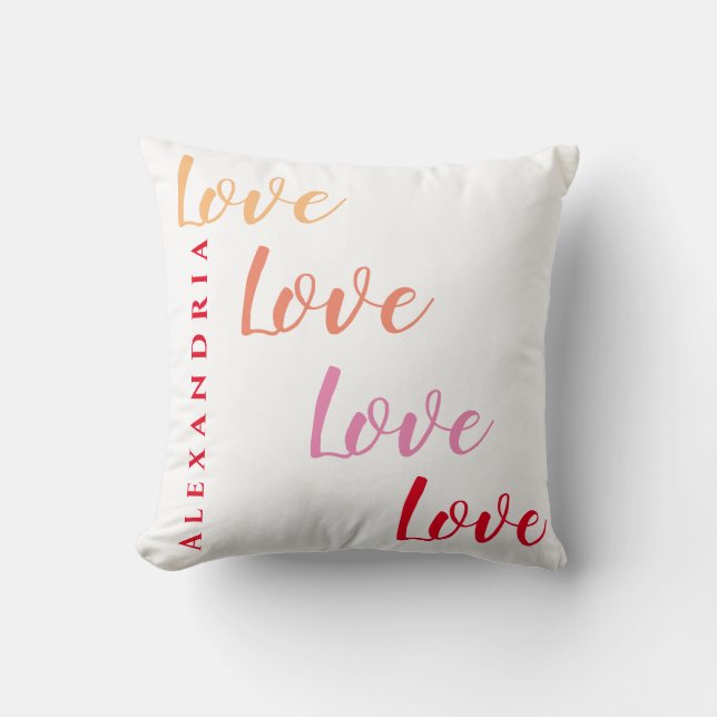 Almofada Tipografia Mínima Personalizada do Amor (Frente)