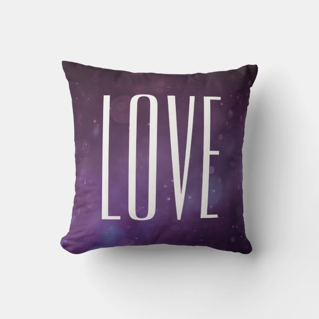 Almofada Tipografia Moderna Glitter Blue Purple Love (Frente)