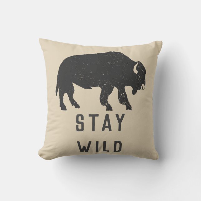 Almofada Tipografia Stay Wild Buffalo (Frente)