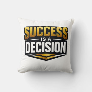 Almofada Tipografia Success Gold em Preto