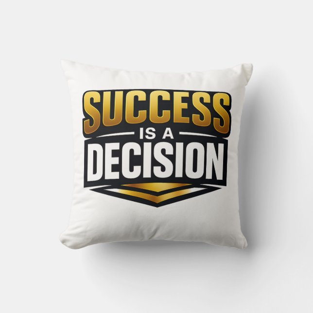 Almofada Tipografia Success Gold em Preto (Frente)