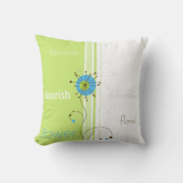 Almofada Tipografia Verde Flor Moderna Simples