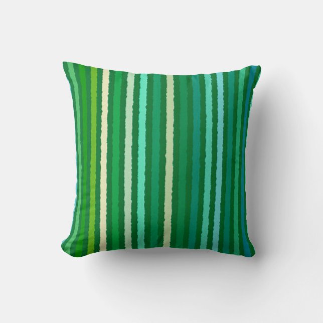Almofada Tiras de giz - Jade Green e Aqua (Frente)