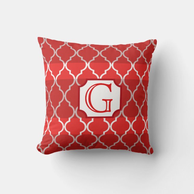 Almofada Tiras quatrefoil monogramas por Cheryl Daniels (Frente)