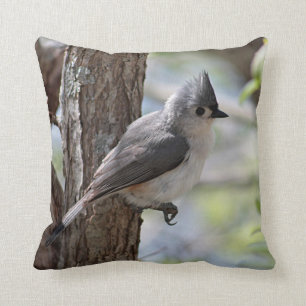 Almofada Titmouse adornado no primavera
