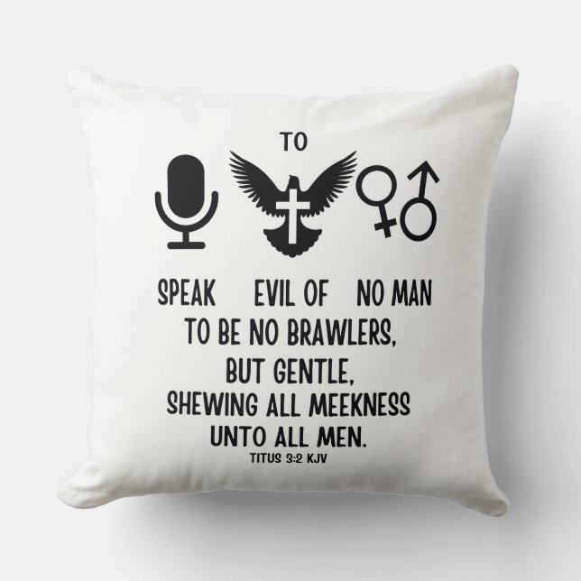Almofada Título 3:2 Citação Versa da Bíblia KJV (Frente)