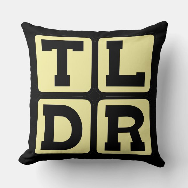 Almofada TLDR Muito Longo Não Li TL;DR Acrônimo de Internet (Frente)