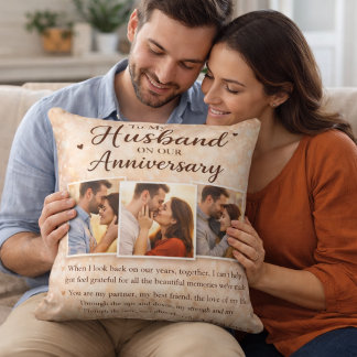 Almofada To My Husband Anniversary Romantic Photo Collage