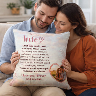 Almofada To My Wife Romantic Love Message Elegant Anniversa
