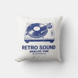 Almofada Toca-Discos Vintage Retro Toca-Vinil Analógico