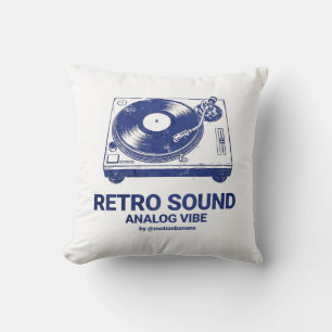 Almofada Toca-Discos Vintage Retro Toca-Vinil Analógico