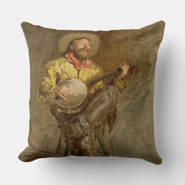 Almofada Tocado de banjo Cowboy espanhol cantando canção de (Frente)
