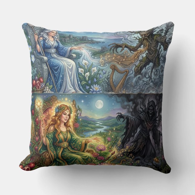 Almofada TOCOCLAWS Fantasia Deusa e Árvore Monstro Magia A (Frente)