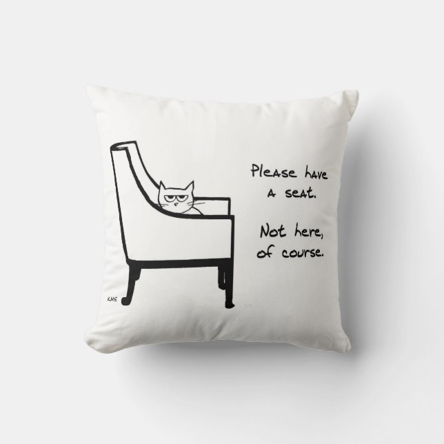 Almofada Todas as cadeiras pertencem ao gato - travesseiro (Frente)