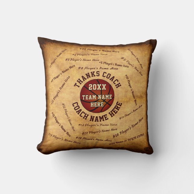 Almofada Todo o obrigado do treinador de beisebol dos nomes (Frente)