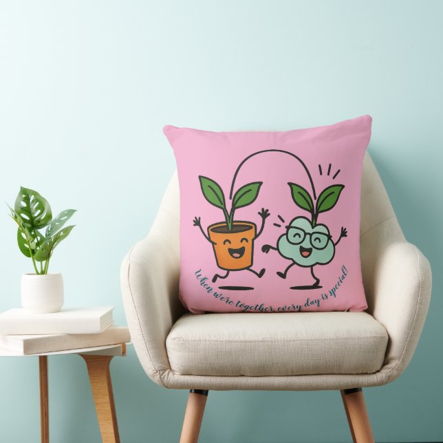 Almofada Together Every Day Is Special Cute Plant Pillows  (Cadeira)