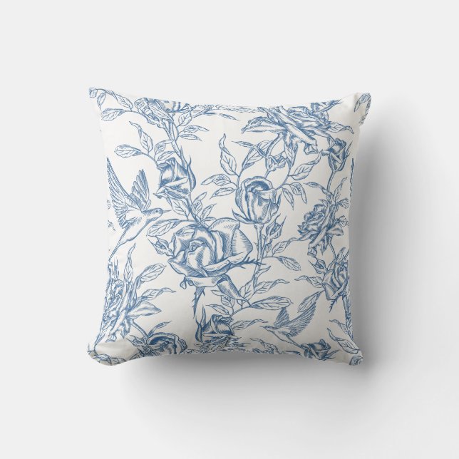 Almofada Toile de Jouy Azul Francesa (Frente)